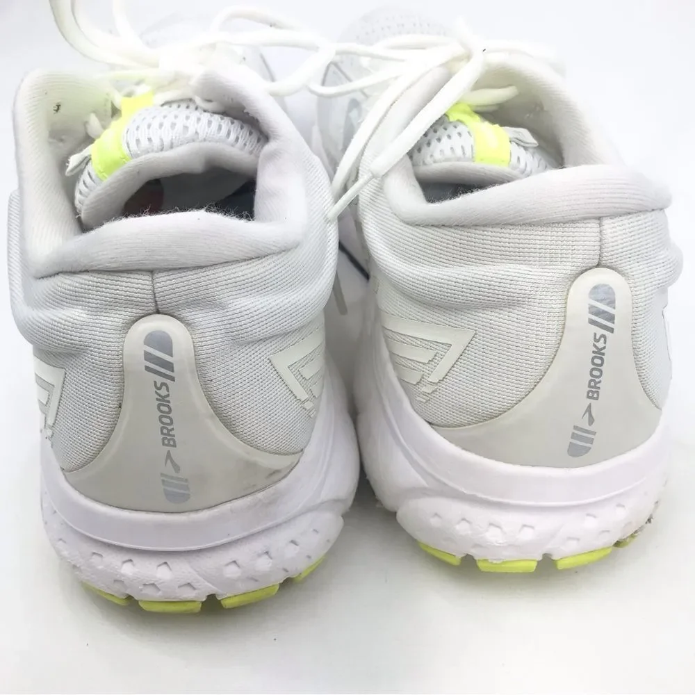 Brooks White Neon Ghost 13 Loft DNA Sole Lace Up Running Athletic Shoes